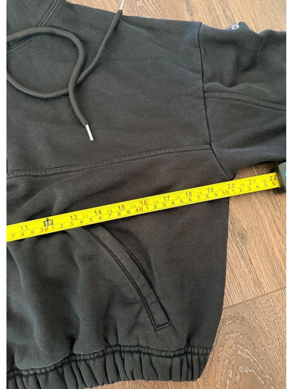 Alo Yoga Refresh Stadium Half Zip Hoodie Black Cropped XS - Picture 6 of 6